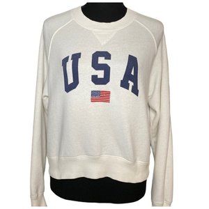John Galt Brandy Melville USA white cropped sweatshirt size S